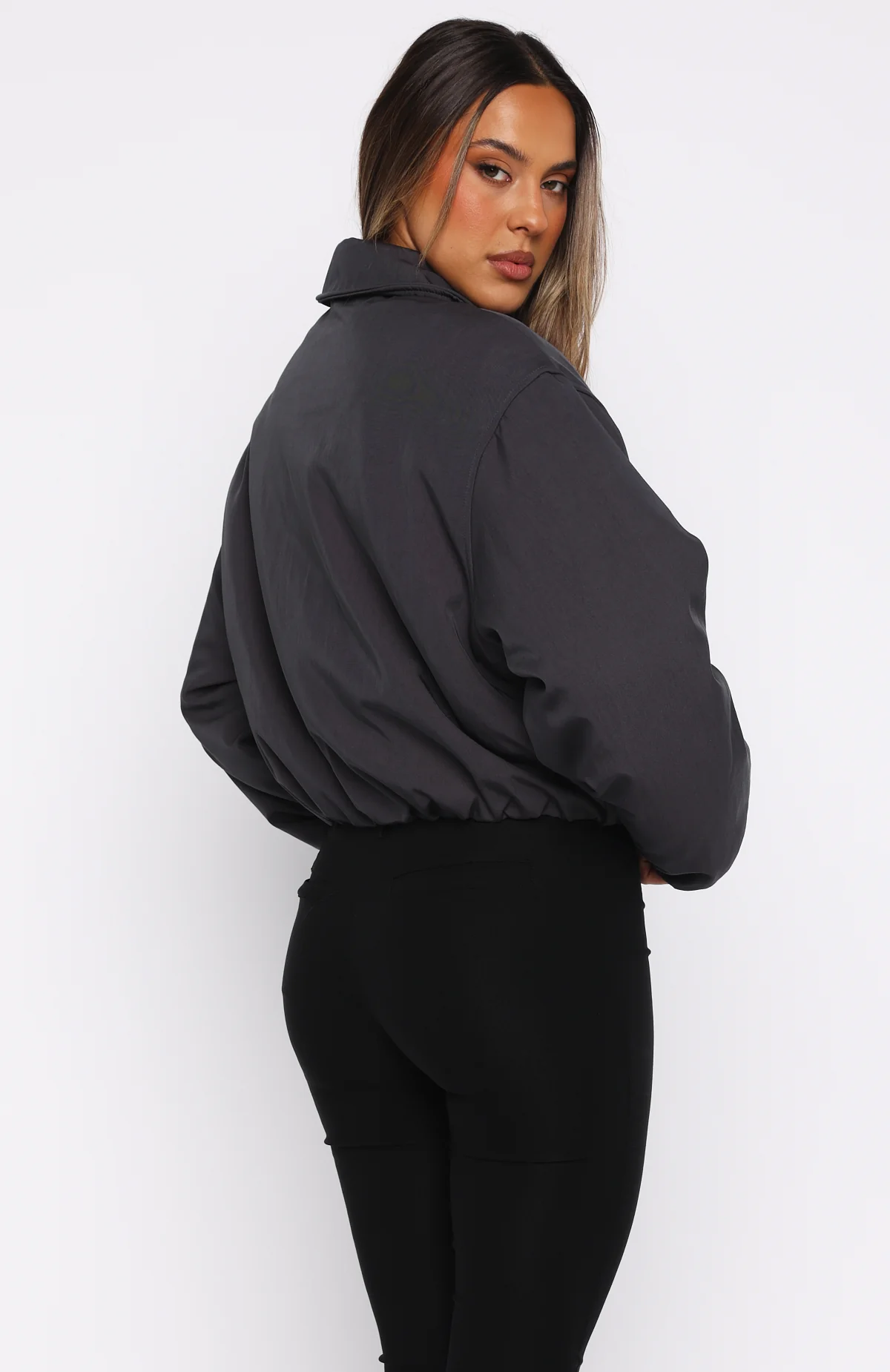 Back To Friends Jacket Charcoal - White Fox Boutique