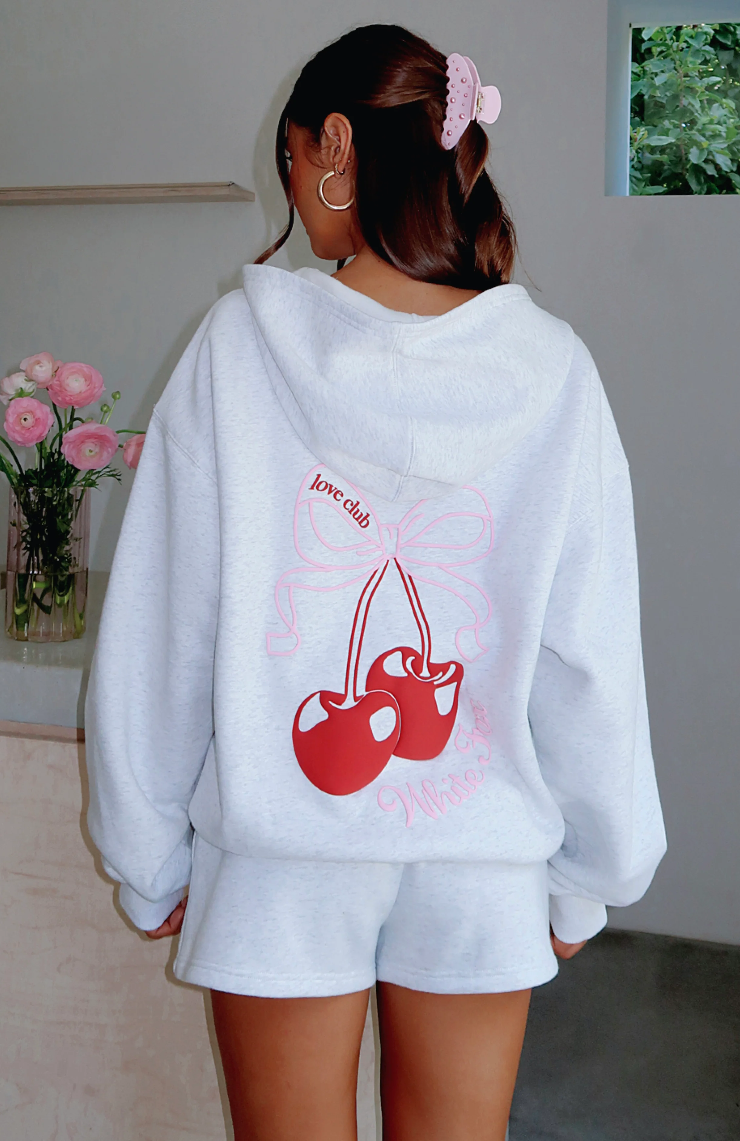 Fell So Hard Zip Front Hoodie Grey Marle - White Fox Boutique