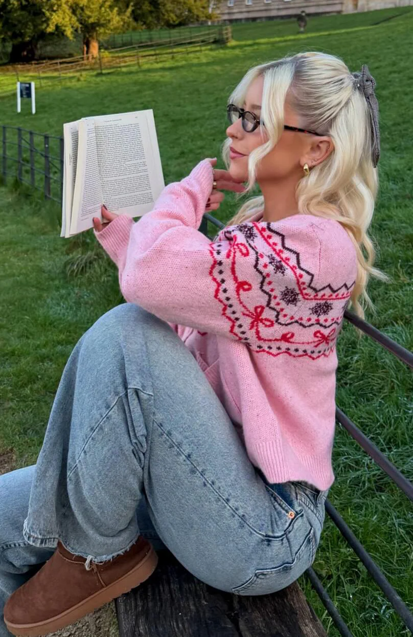 Snowflake Cuddles Knit Cardigan Blossom - White Fox Boutique