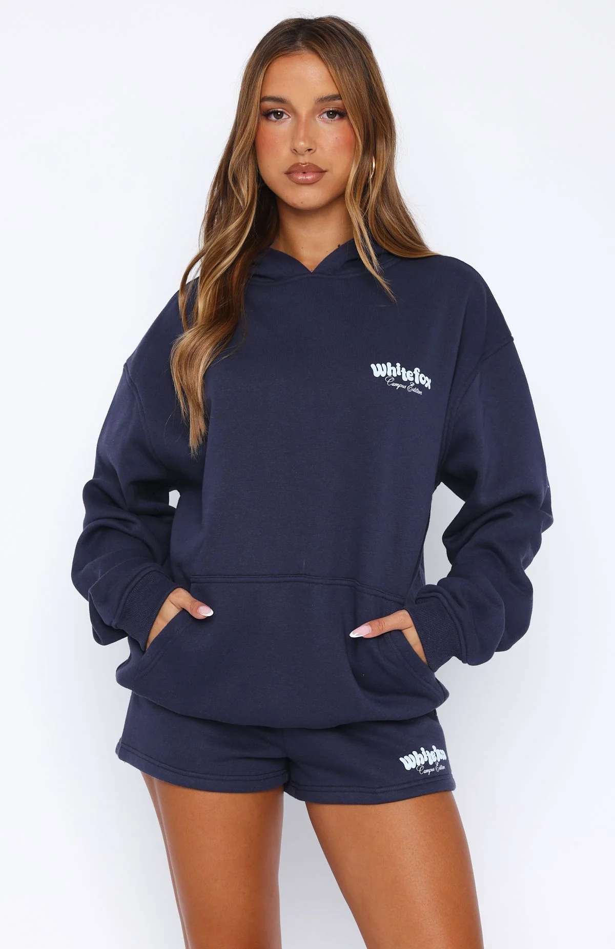 High Above Oversized Hoodie Navy - White Fox Boutique