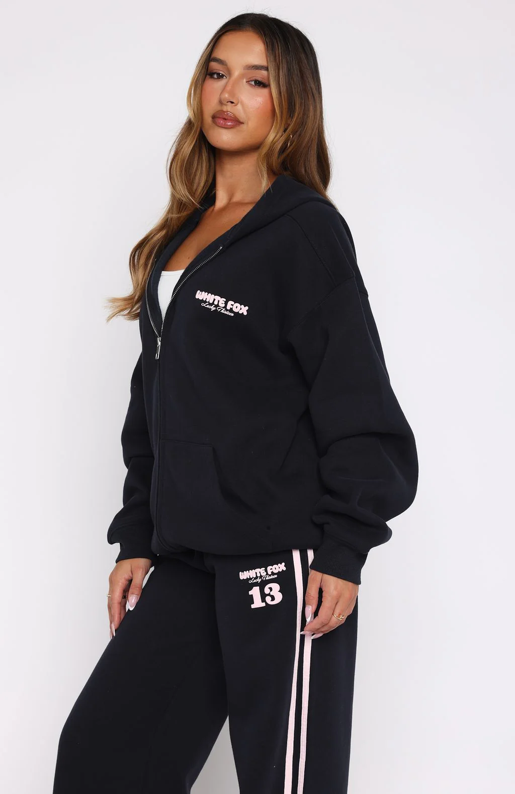 Lucky Thirteen Charise Zip Front Hoodie Navy - White Fox Boutique