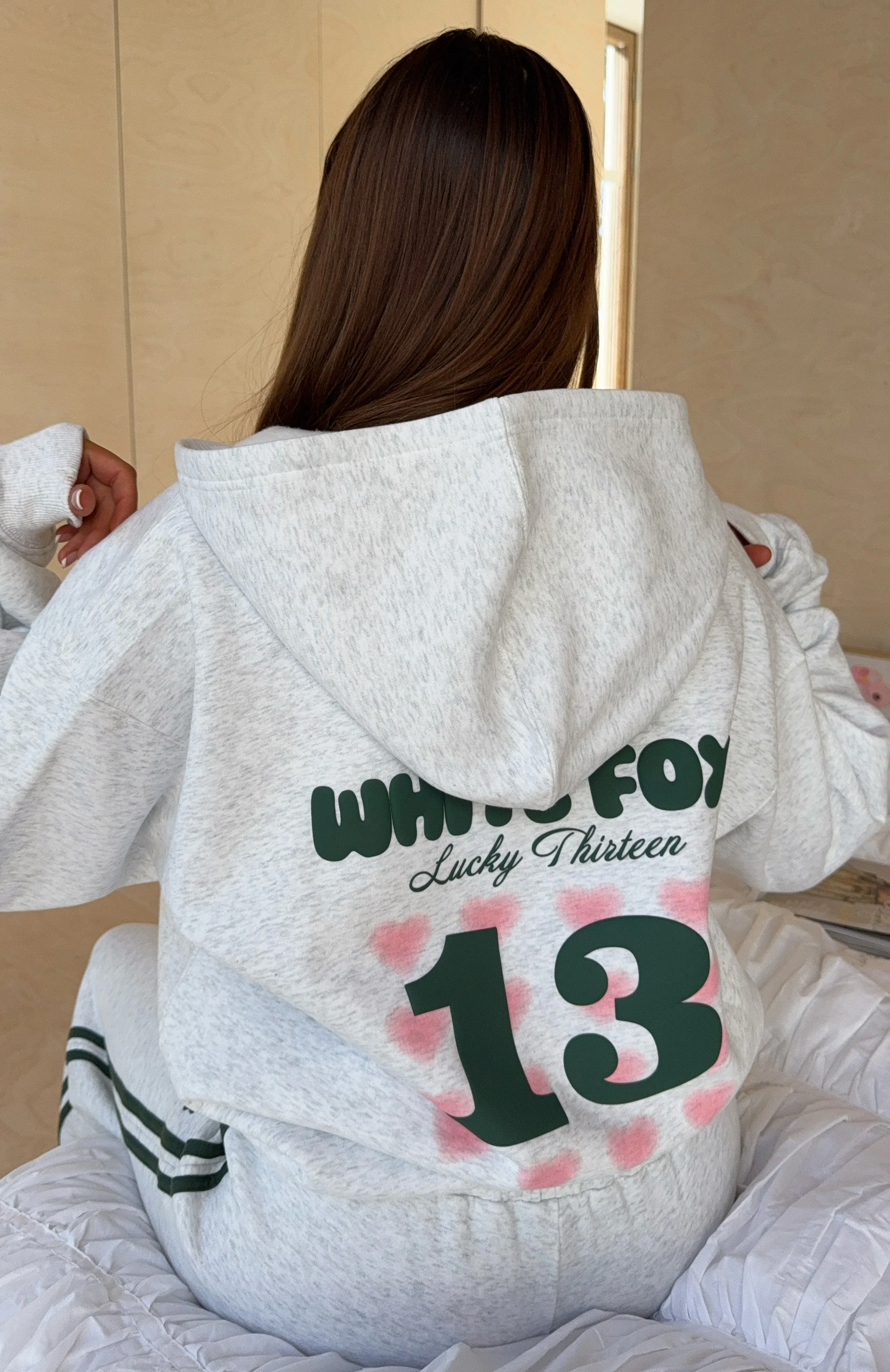 Lucky Thirteen Charise Zip Front Hoodie Grey Marle - White Fox Boutique