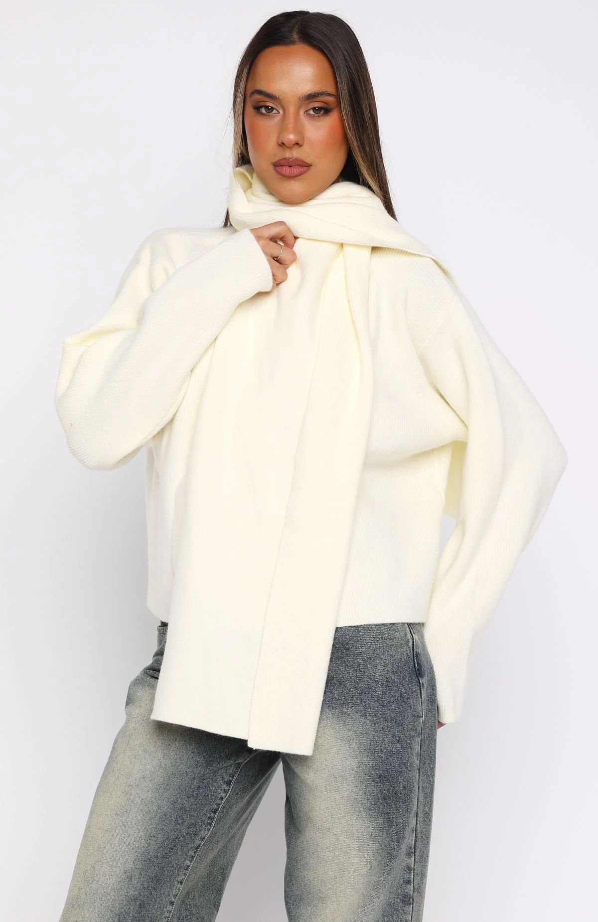 Luxe Layers Knit Sweater Cream - White Fox Boutique