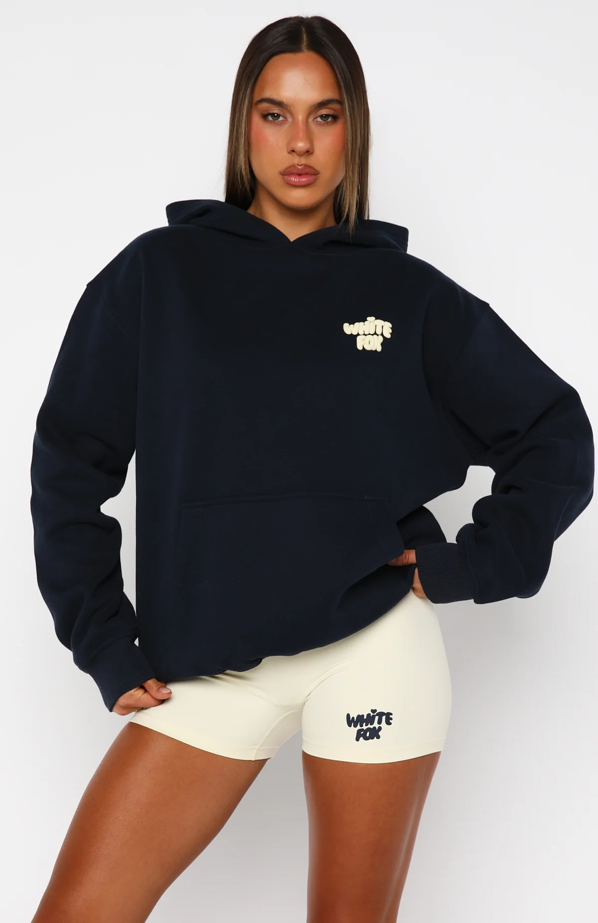 Daydreamers Angelina Oversized Hoodie Navy - White Fox Boutique