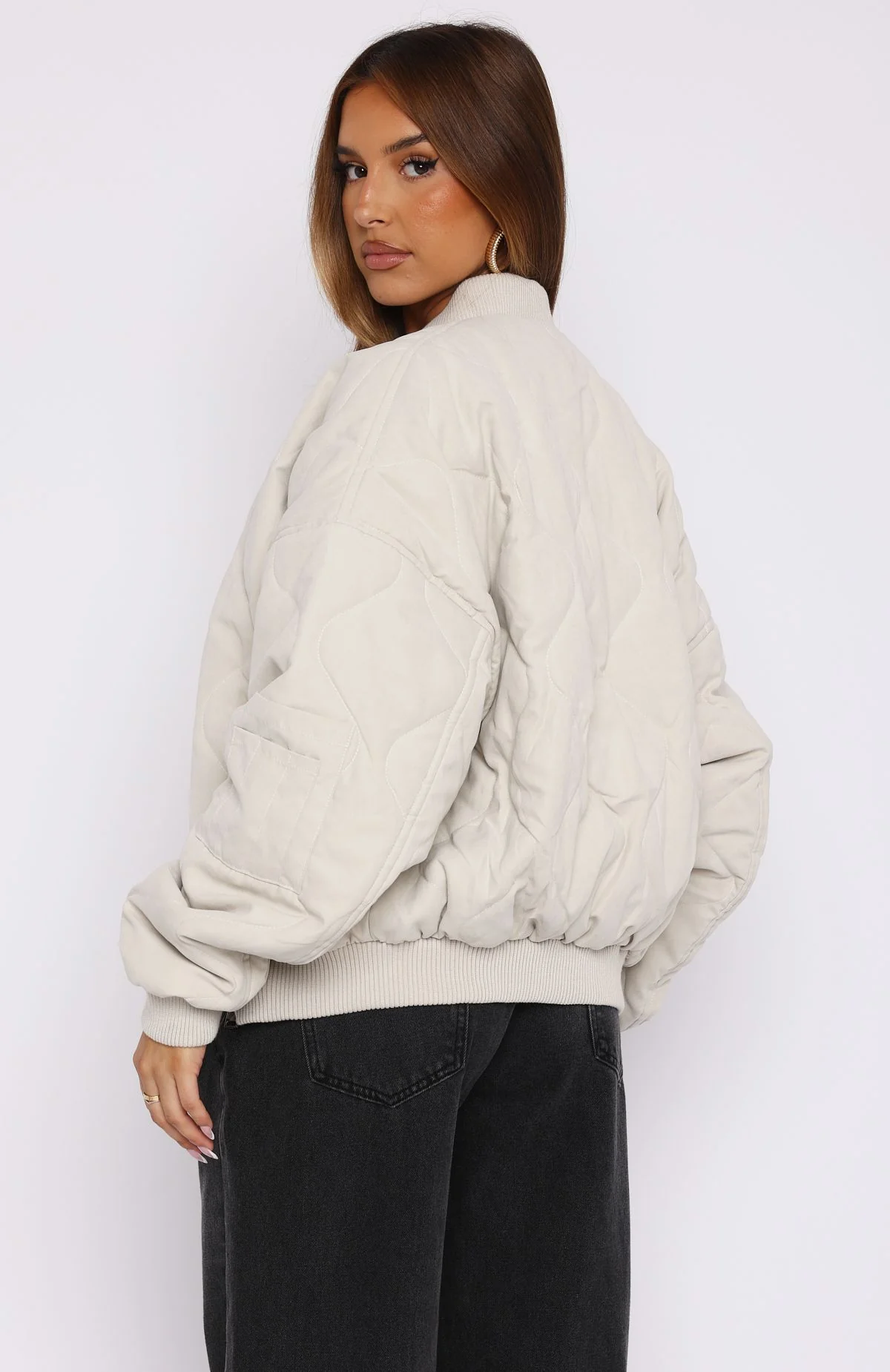 Soft Love Bomber Jacket Beige - White Fox Boutique