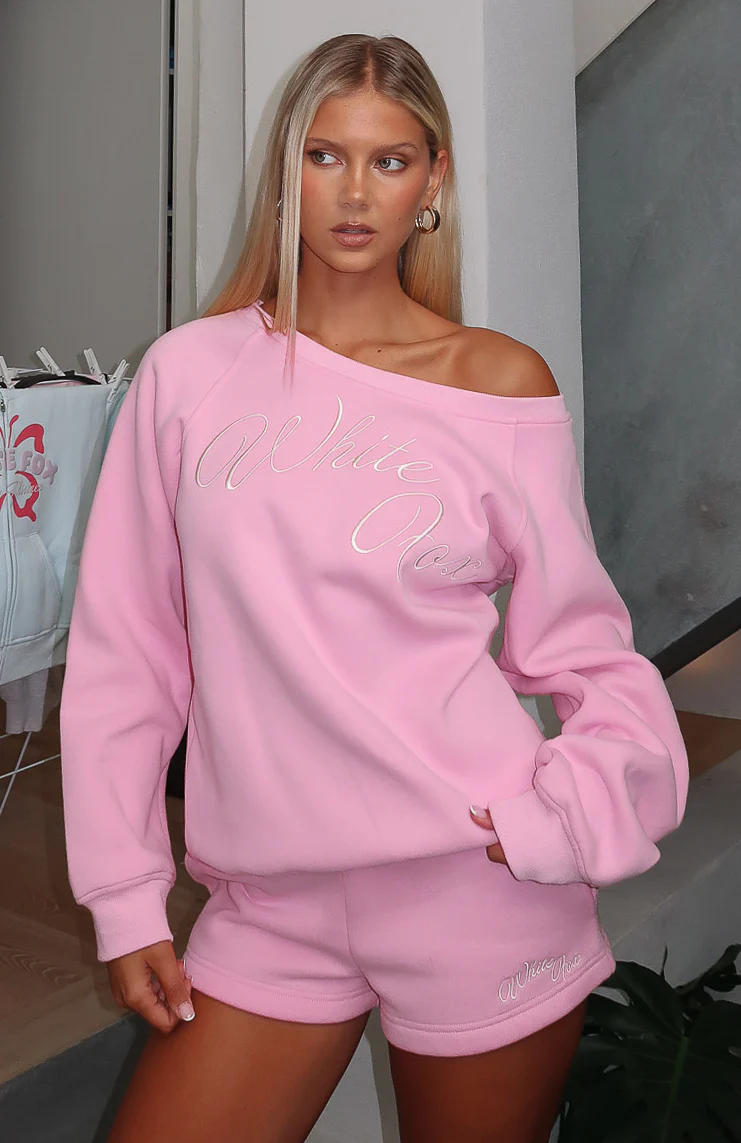 Lucky Thirteen Elsa Off Shoulder Sweater Candy Pink - White Fox Boutique