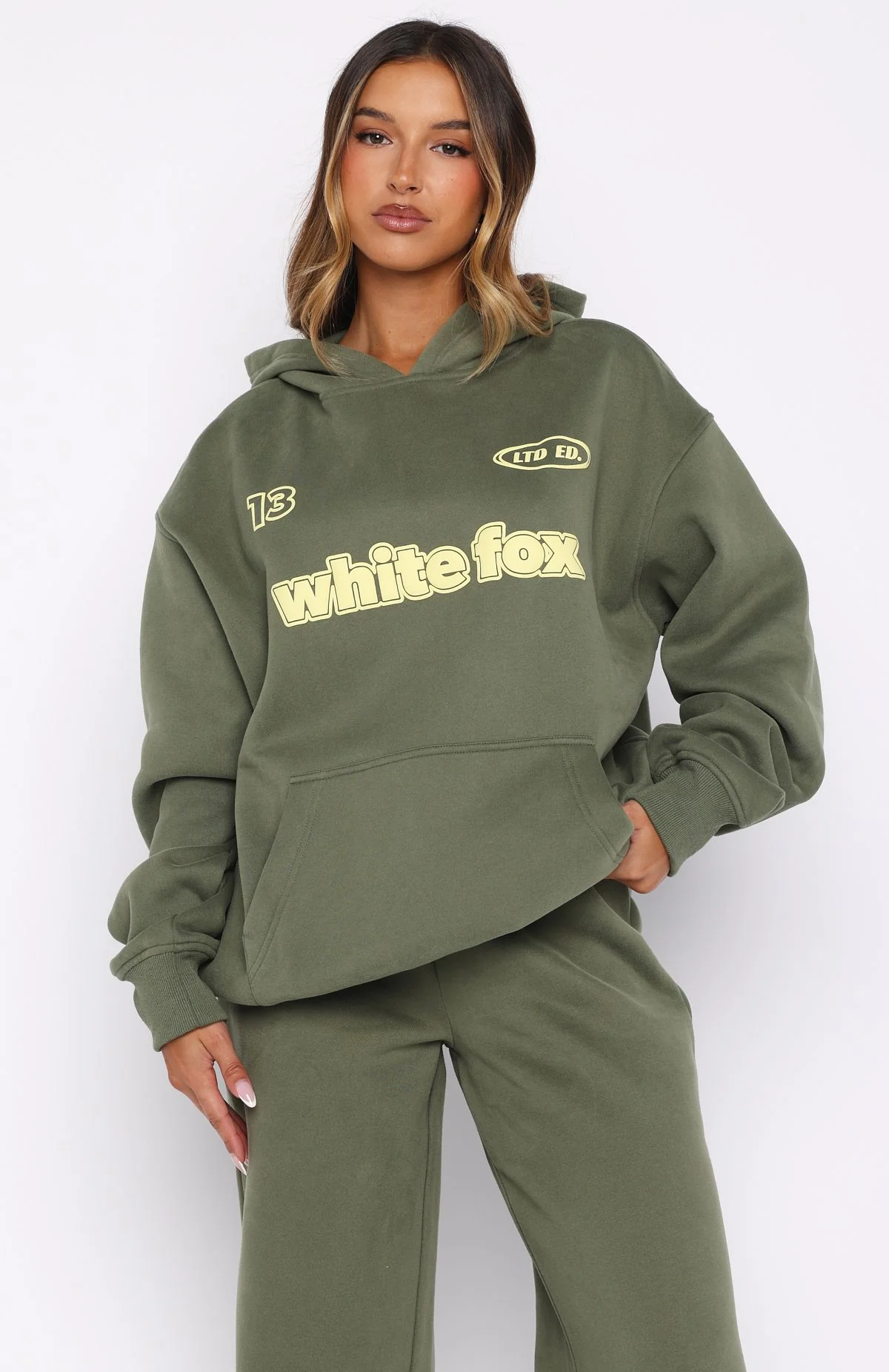 Ready To Go Oversized Hoodie Khaki - White Fox Boutique