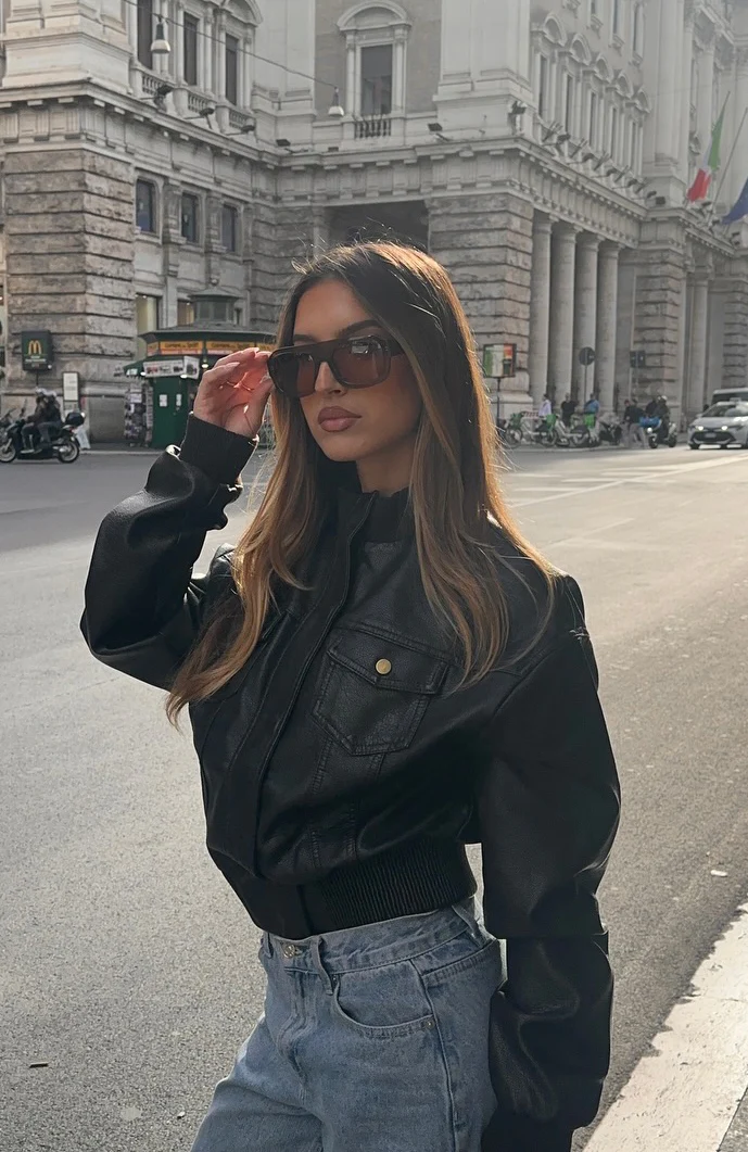 She's Sassy Pu Jacket Coffee - White Fox Boutique