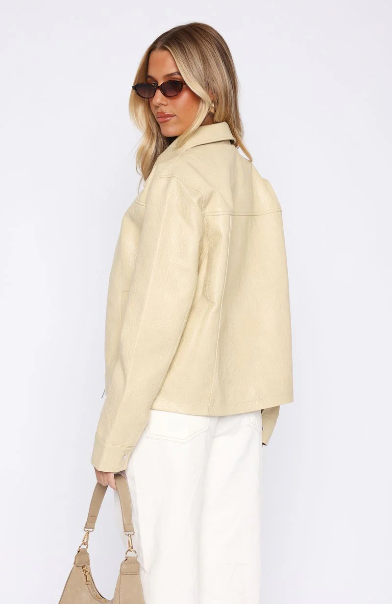 Cool City Life PU Jacket Blonde - White Fox Boutique