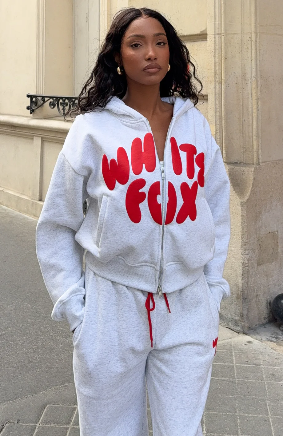 Club 14 Allie Boxy Zip Front Hoodie Grey Marle - White Fox Boutique