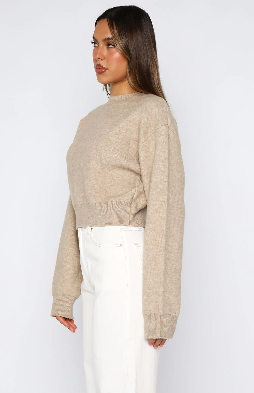 Can't Help Falling Knit Sweater Beige - White Fox Boutique