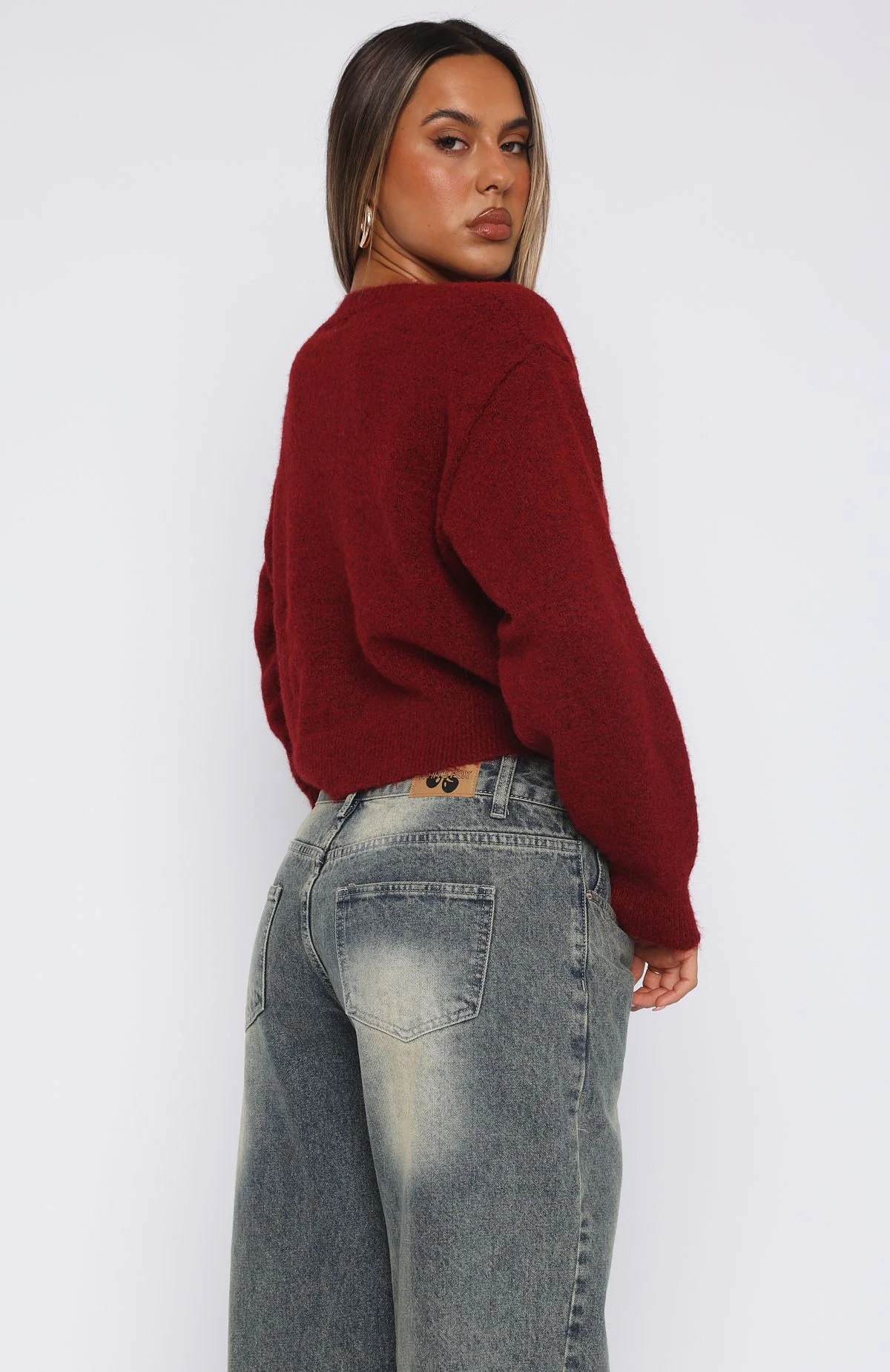 Warm Whispers Knit Cardigan Burgundy - White Fox Boutique