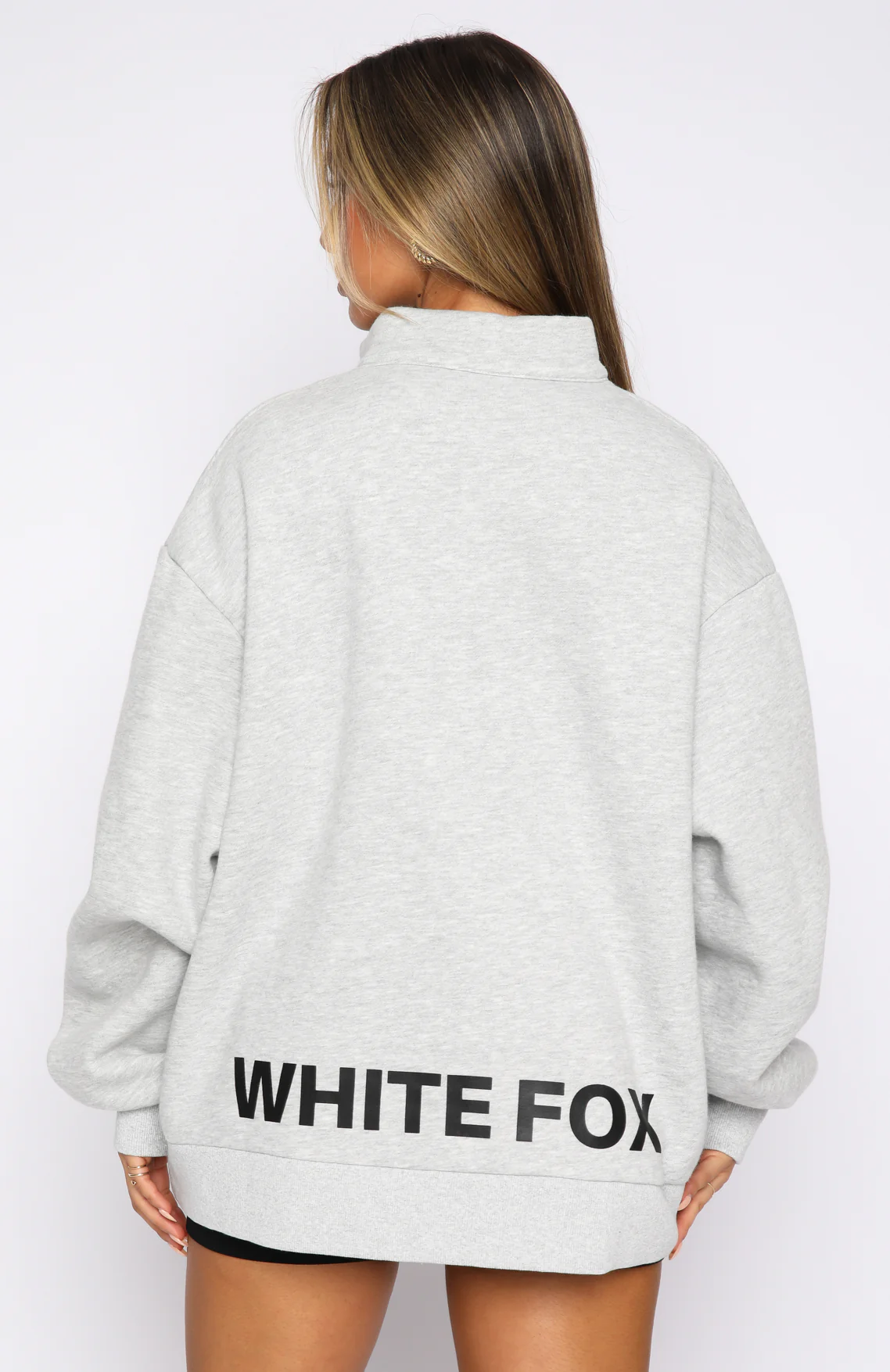 Caught Up With You Zip Front Sweater Grey Marle - White Fox Boutique