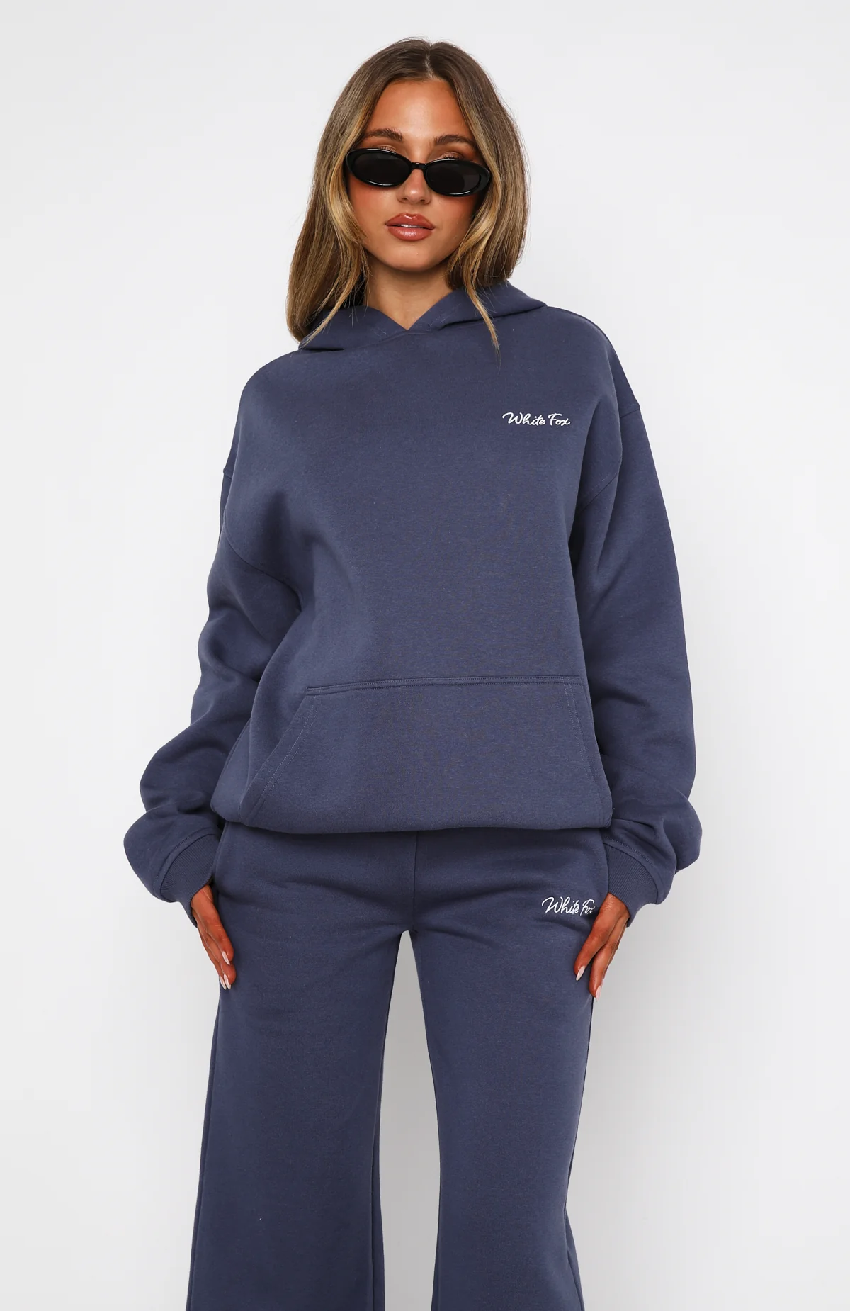 Match Your Words Oversized Hoodie Navy - White Fox Boutique