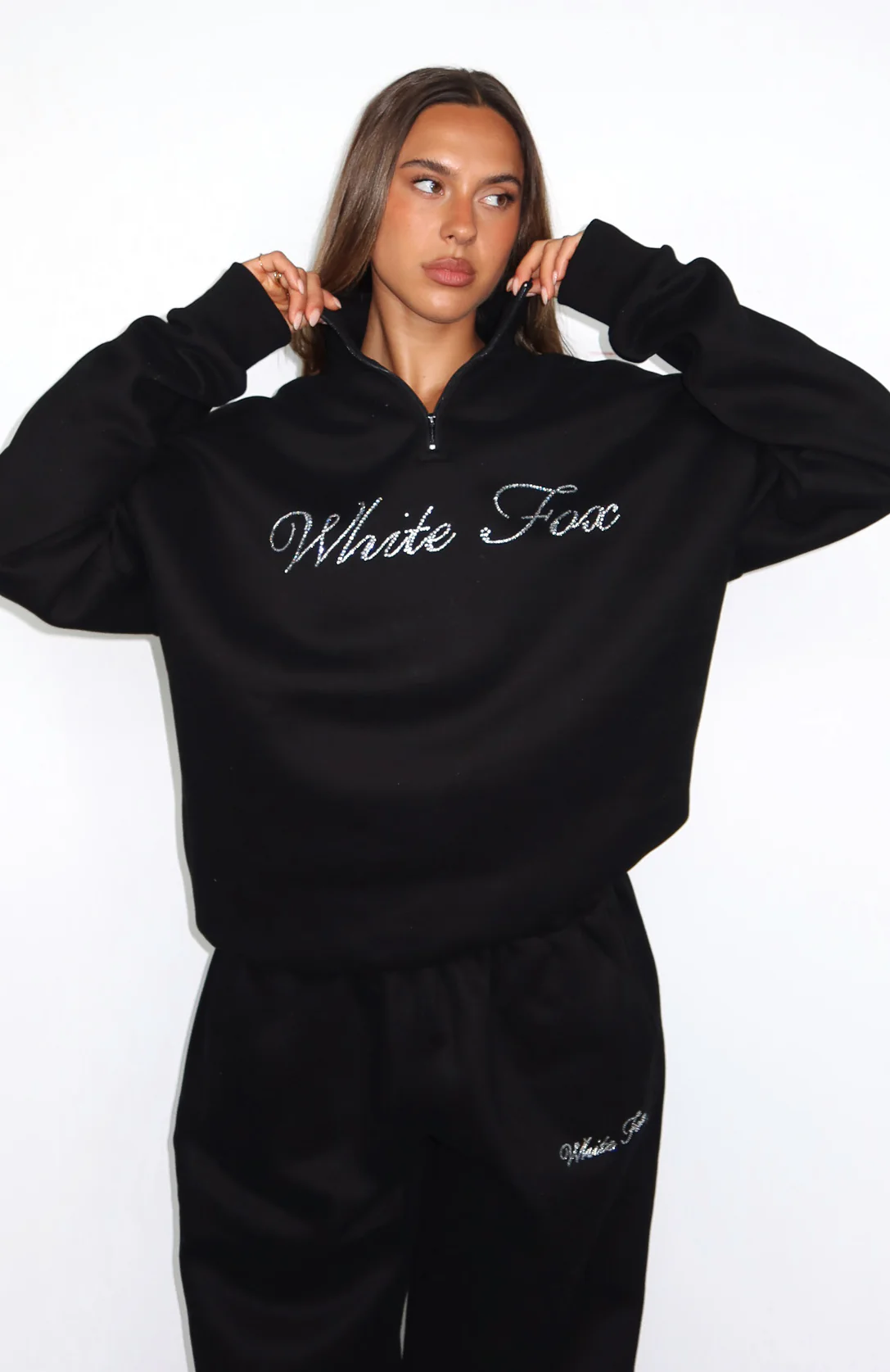 Make It Or Break It Quarter Zip Sweater Black - White Fox Boutique