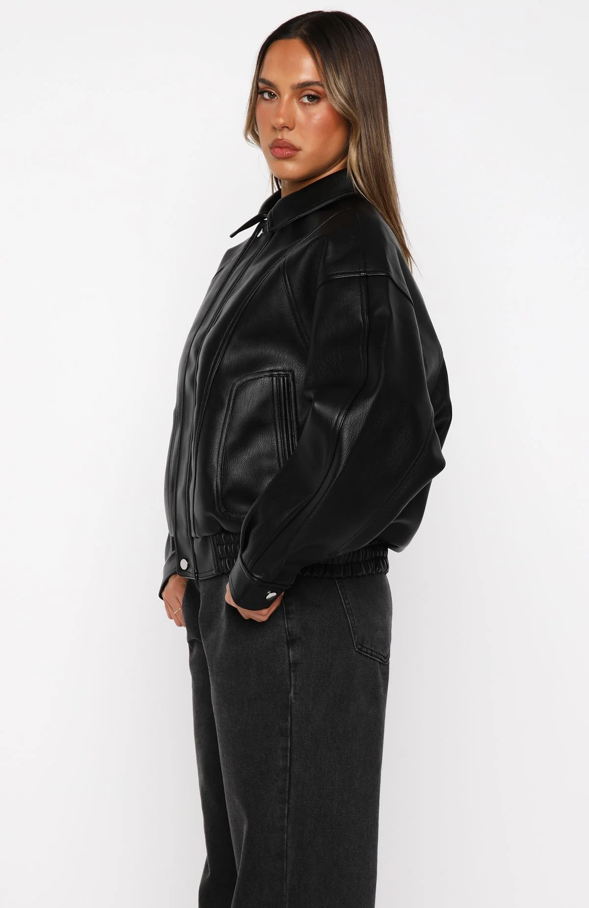 Retrograde PU Jacket Black - White Fox Boutique