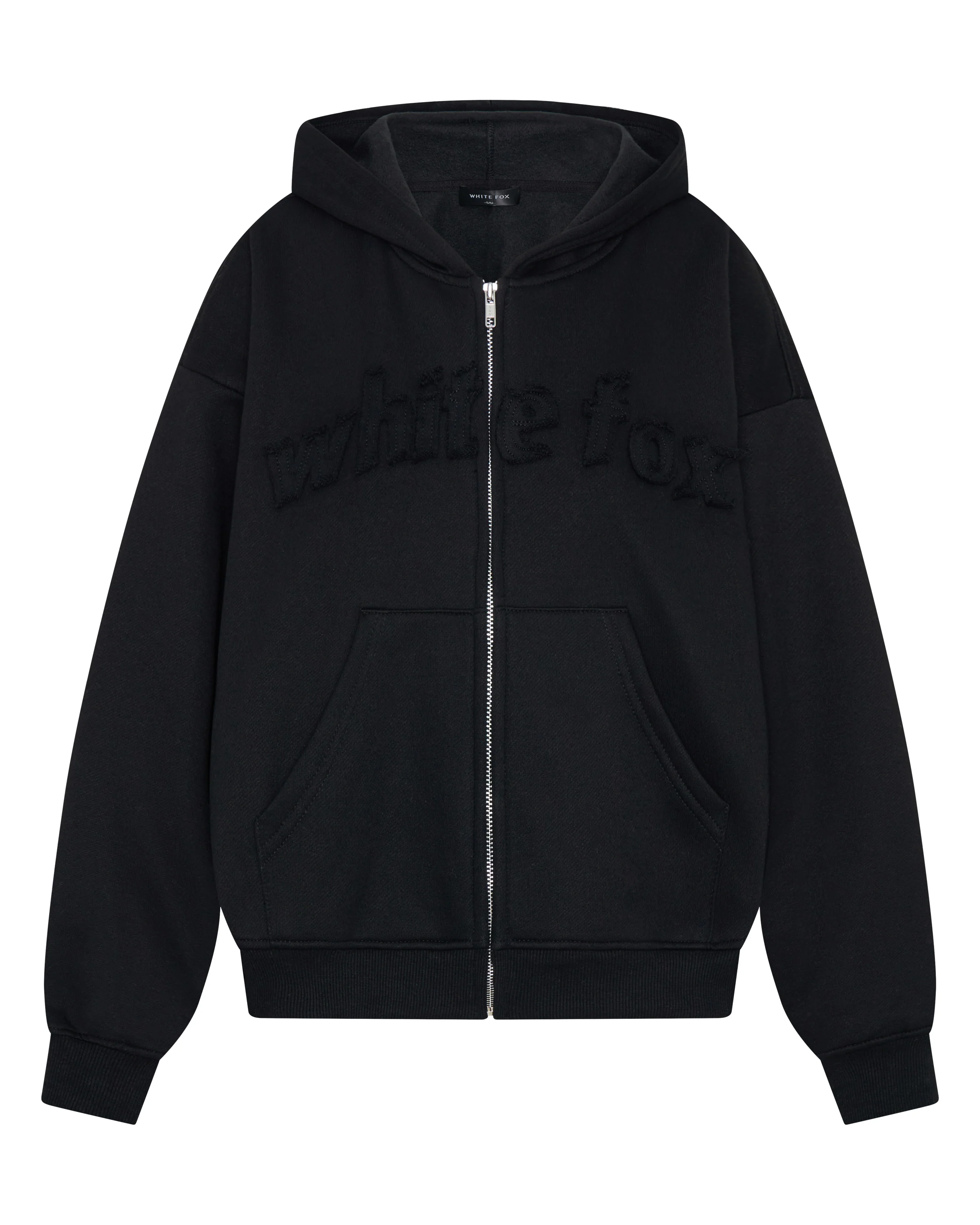From The Archives Lexi Boxy Zip Front Hoodie Black - White Fox Boutique