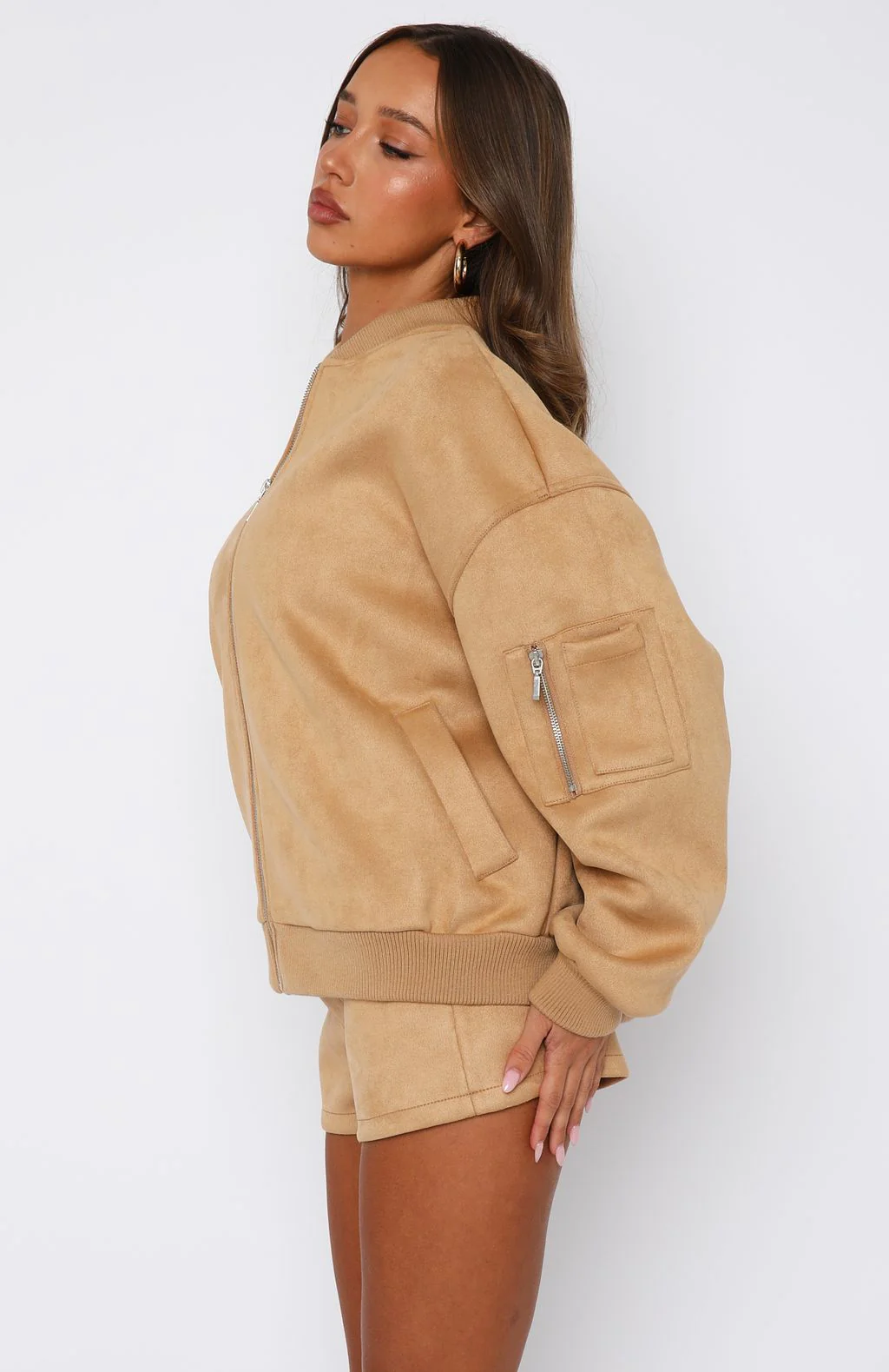 Confidence Level Suede Jacket Honey - White Fox Boutique