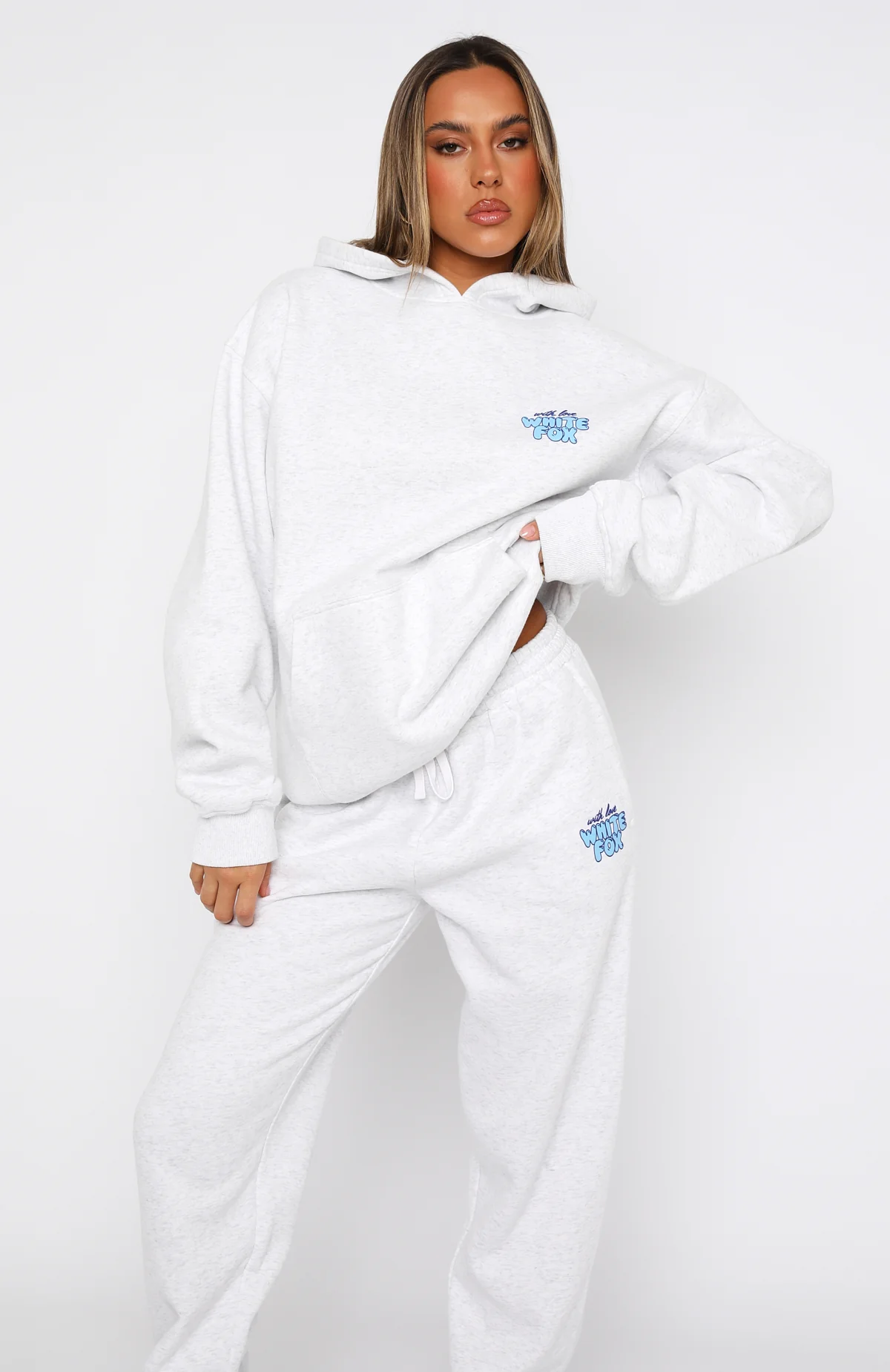 With Love Always Oversized Hoodie Grey Marle - White Fox Boutique