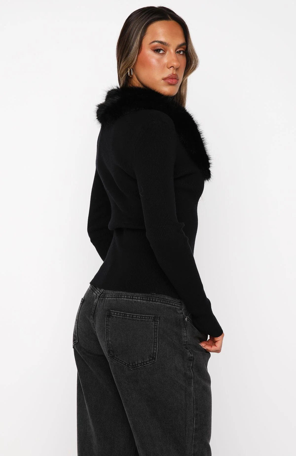 All Bundled Up Knit Cardigan Black - White Fox Boutique