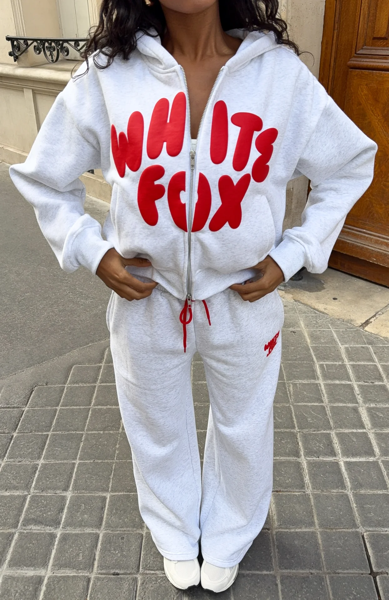 Club 14 Allie Boxy Zip Front Hoodie Grey Marle - White Fox Boutique