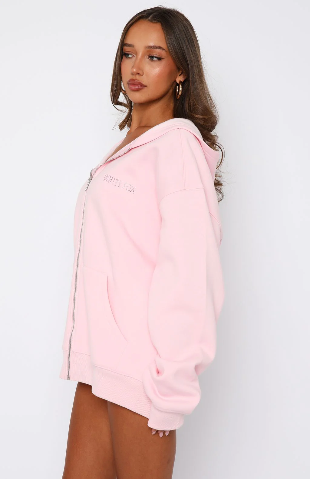 Celebrating Love Zip Front Hoodie Pink - White Fox Boutique