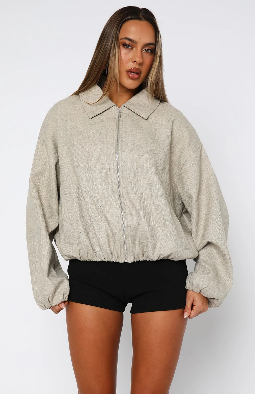 Go Ghost Bomber Jacket Sandshell - White Fox Boutique