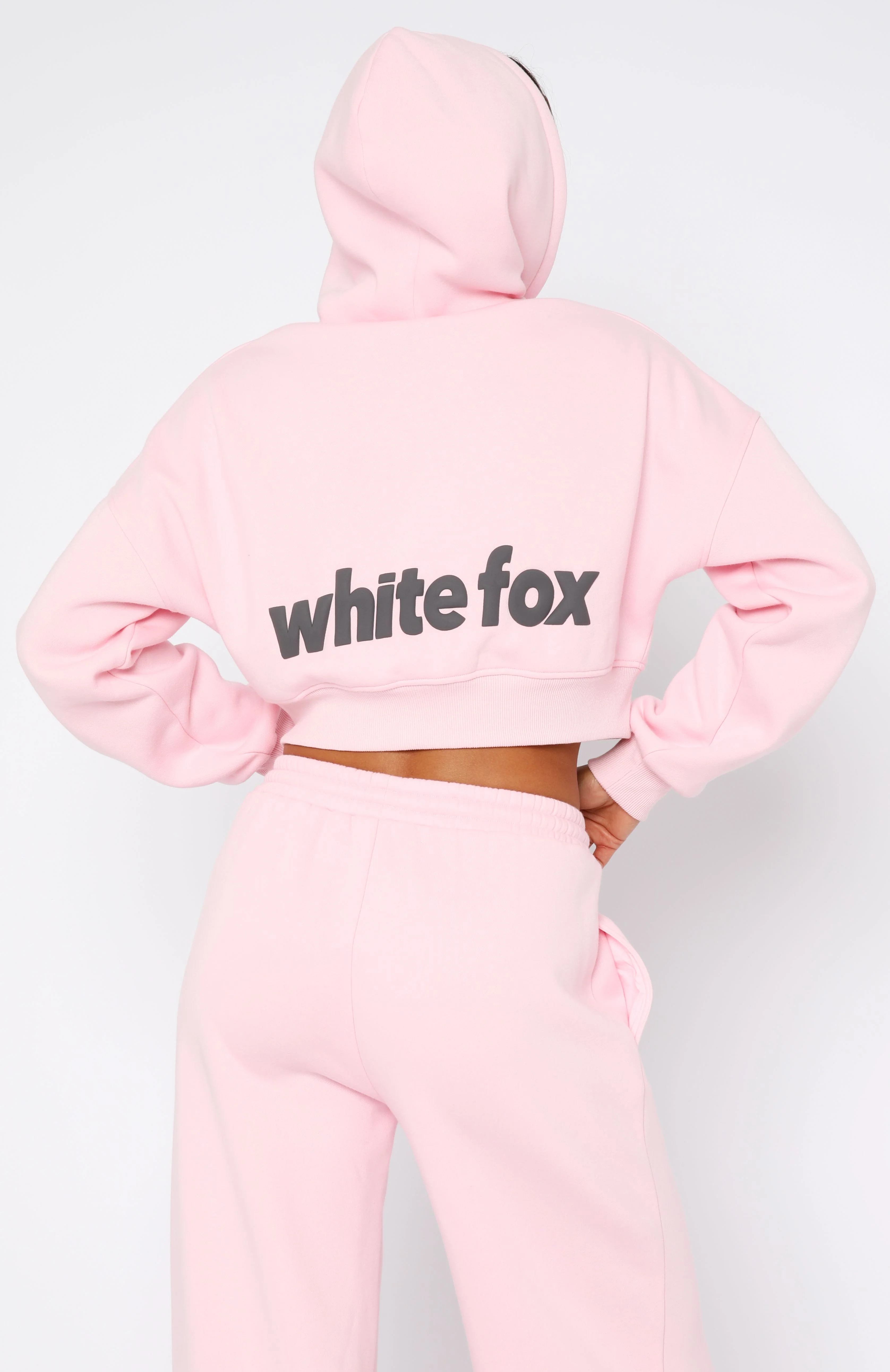 From The Archives Charli Cropped Zip Front Hoodie Pink - White Fox Boutique