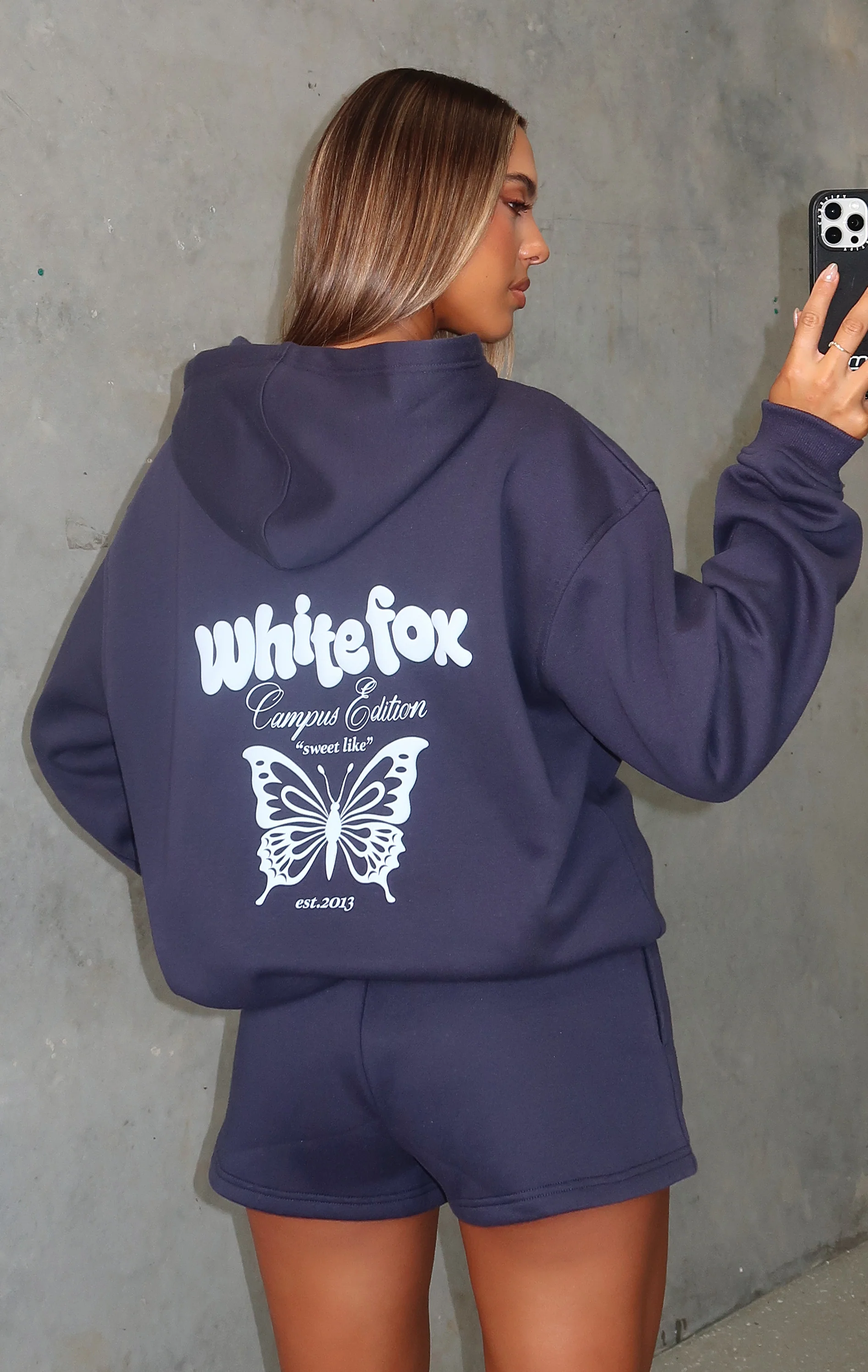 High Above Oversized Hoodie Navy - White Fox Boutique
