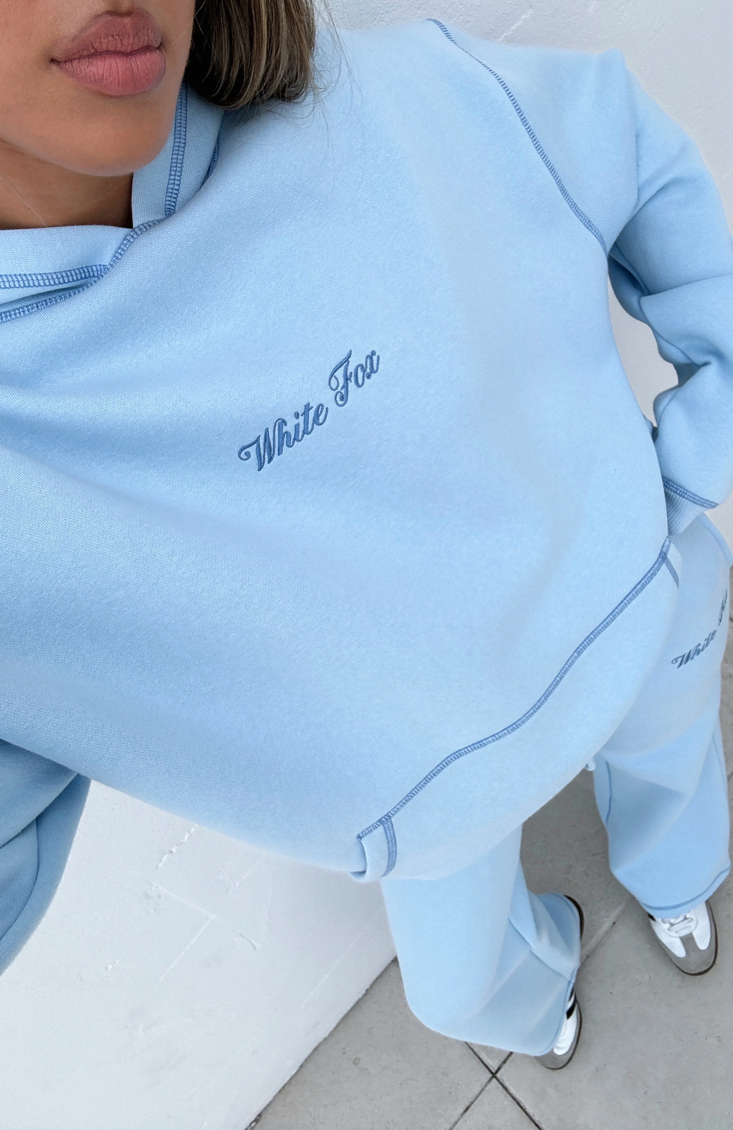 Instant Attraction Oversized Hoodie Baby Blue - White Fox Boutique