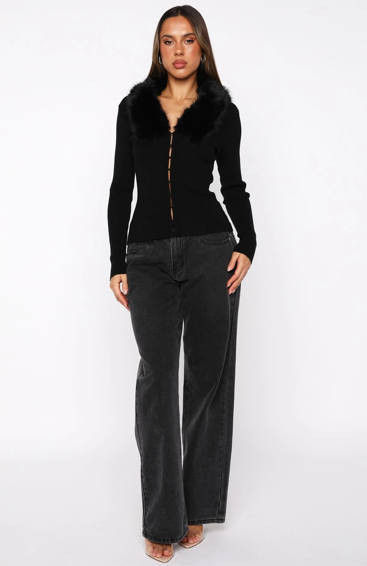 All Bundled Up Knit Cardigan Black - White Fox Boutique