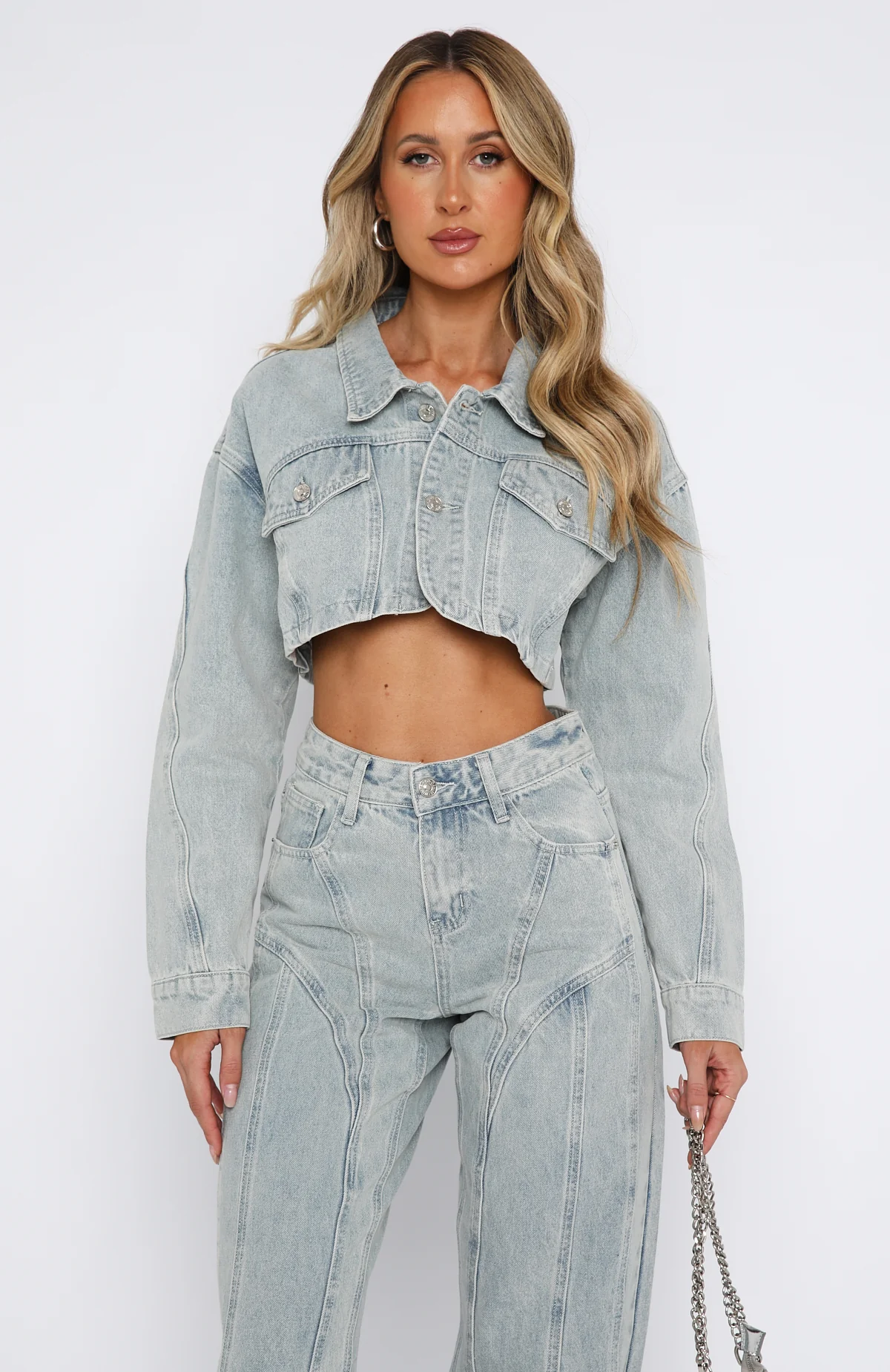 Love You Again Denim Jacket Light Blue Acid Wash - White Fox Boutique