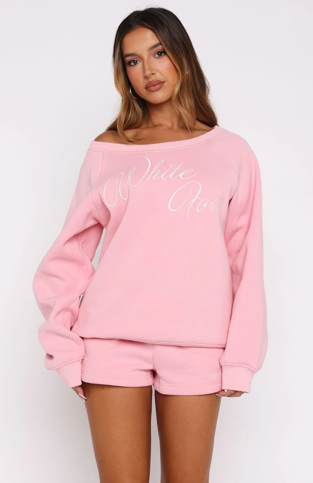 Lucky Thirteen Elsa Off Shoulder Sweater Candy Pink - White Fox Boutique