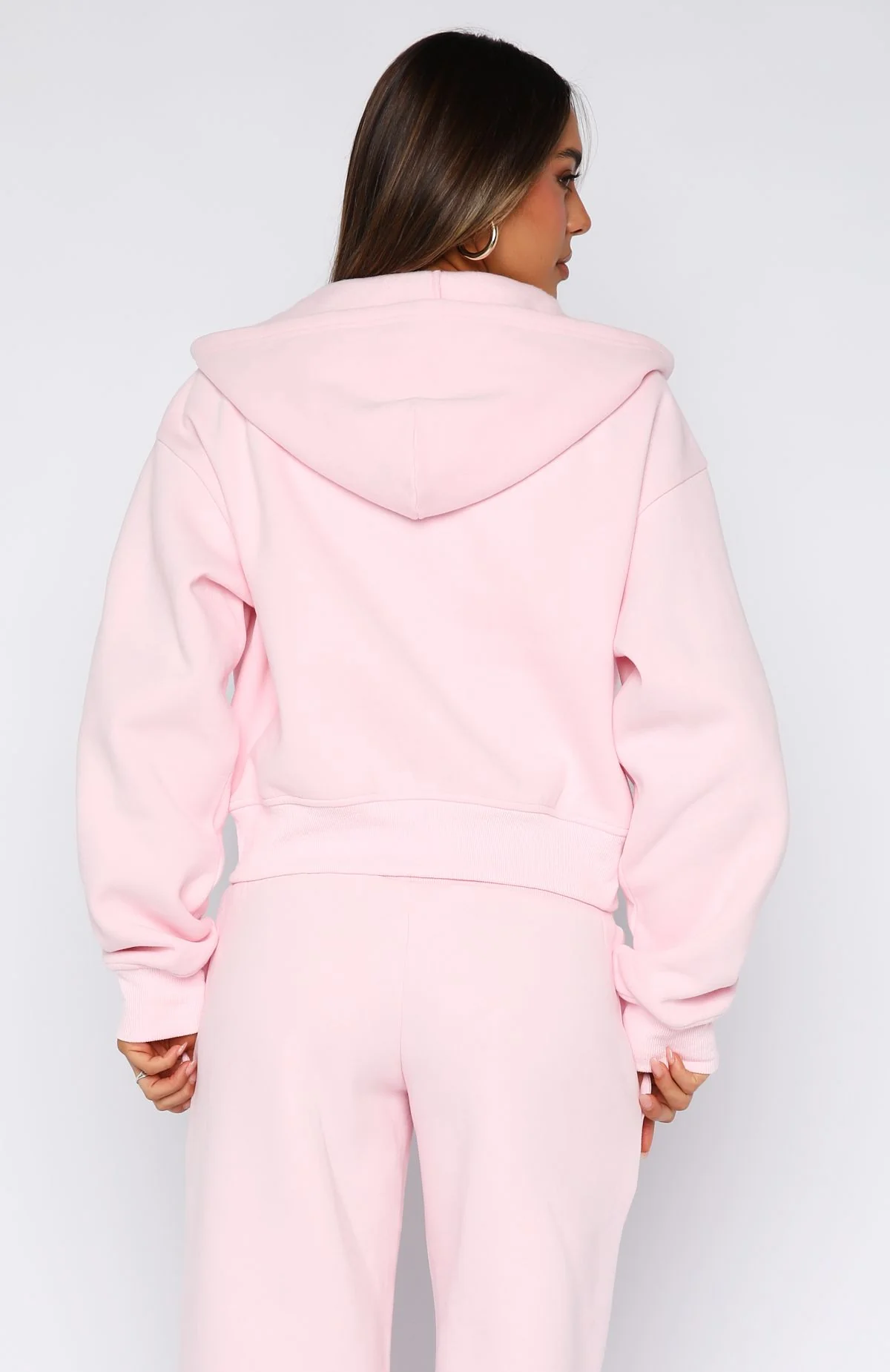 Come A Long Way Boxy Zip Front Hoodie Pink - White Fox Boutique