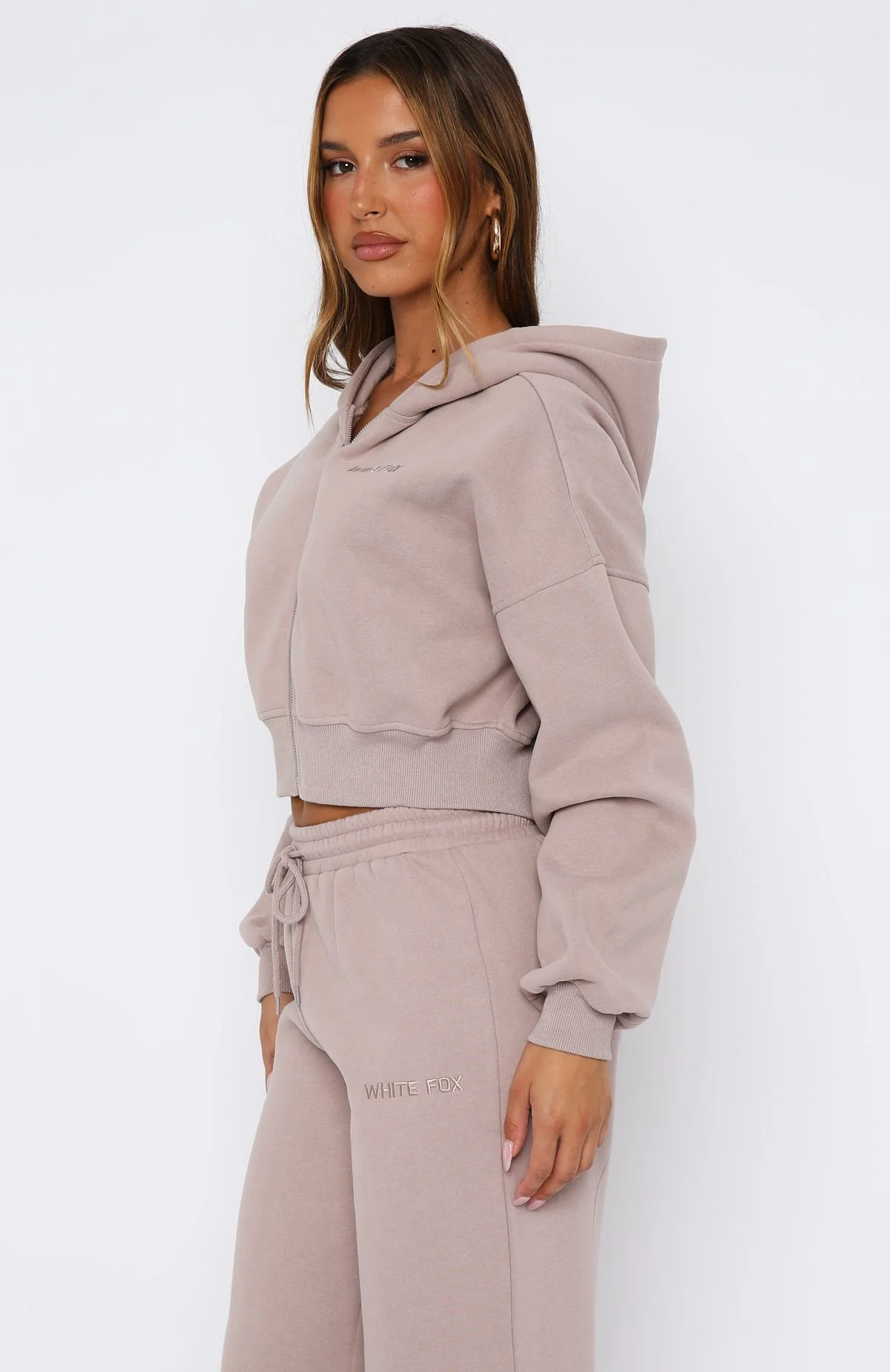Stay Lifted Cropped Hoodie Cinnamon - White Fox Boutique