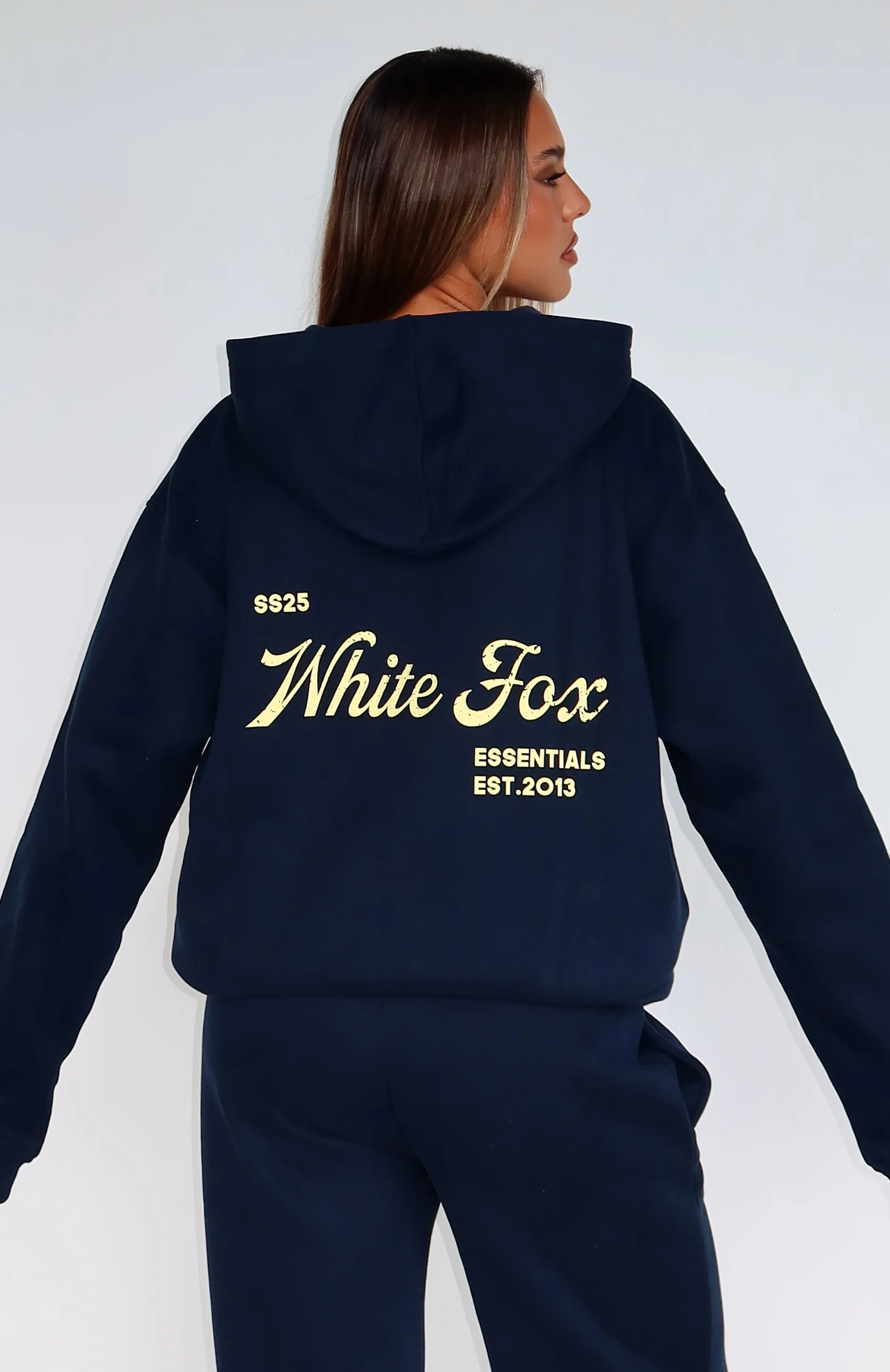 The Good Life Back Graphic Oversized Hoodie Navy - White Fox Boutique