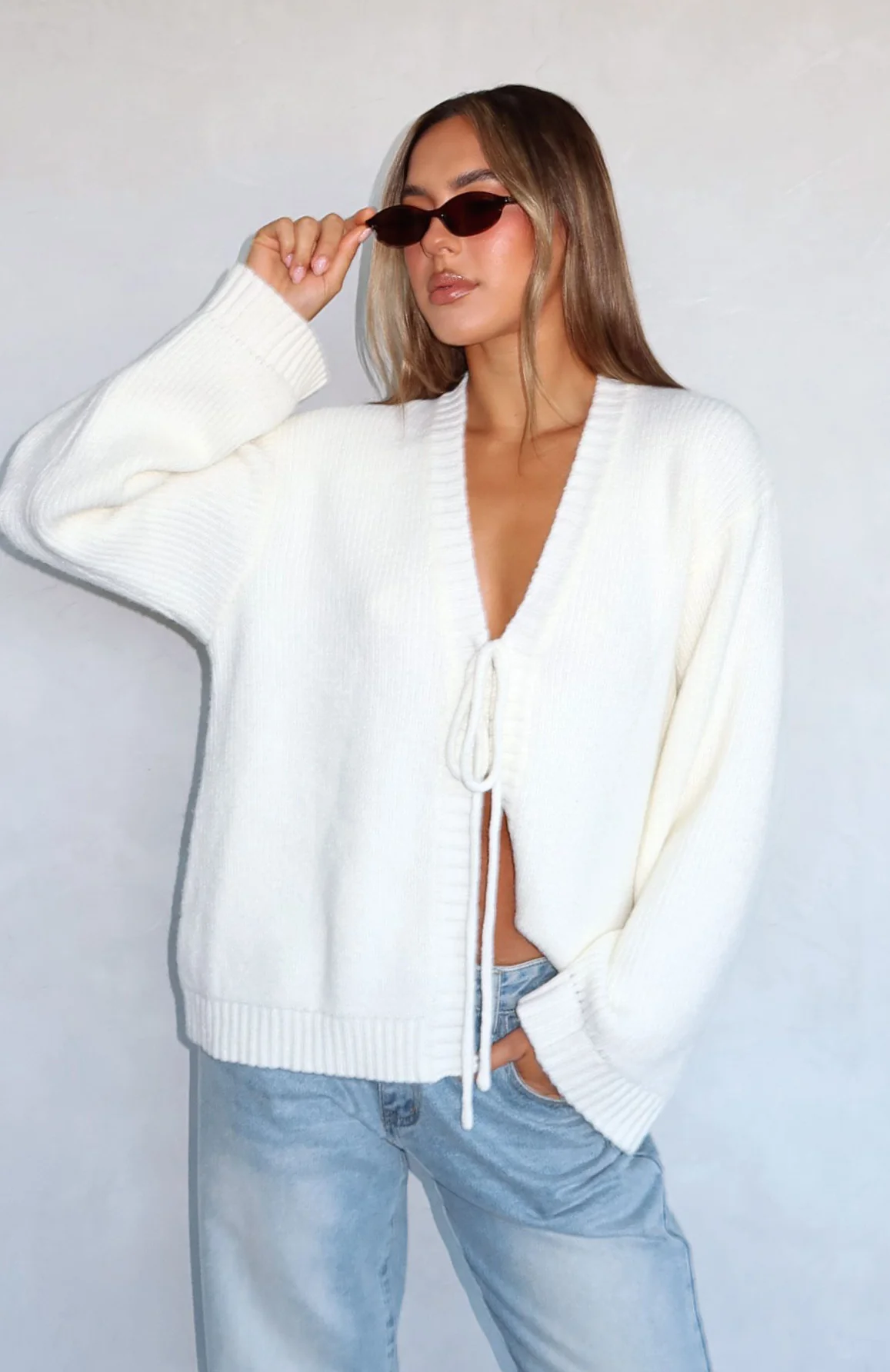 Flashback Knit Cardigan Off White - White Fox Boutique