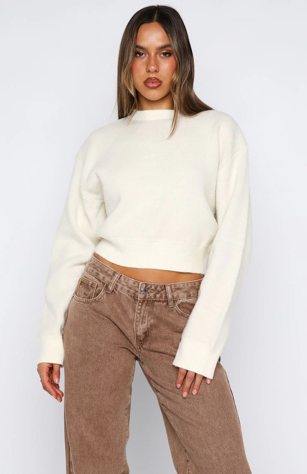 Can't Help Falling Knit Sweater White - White Fox Boutique