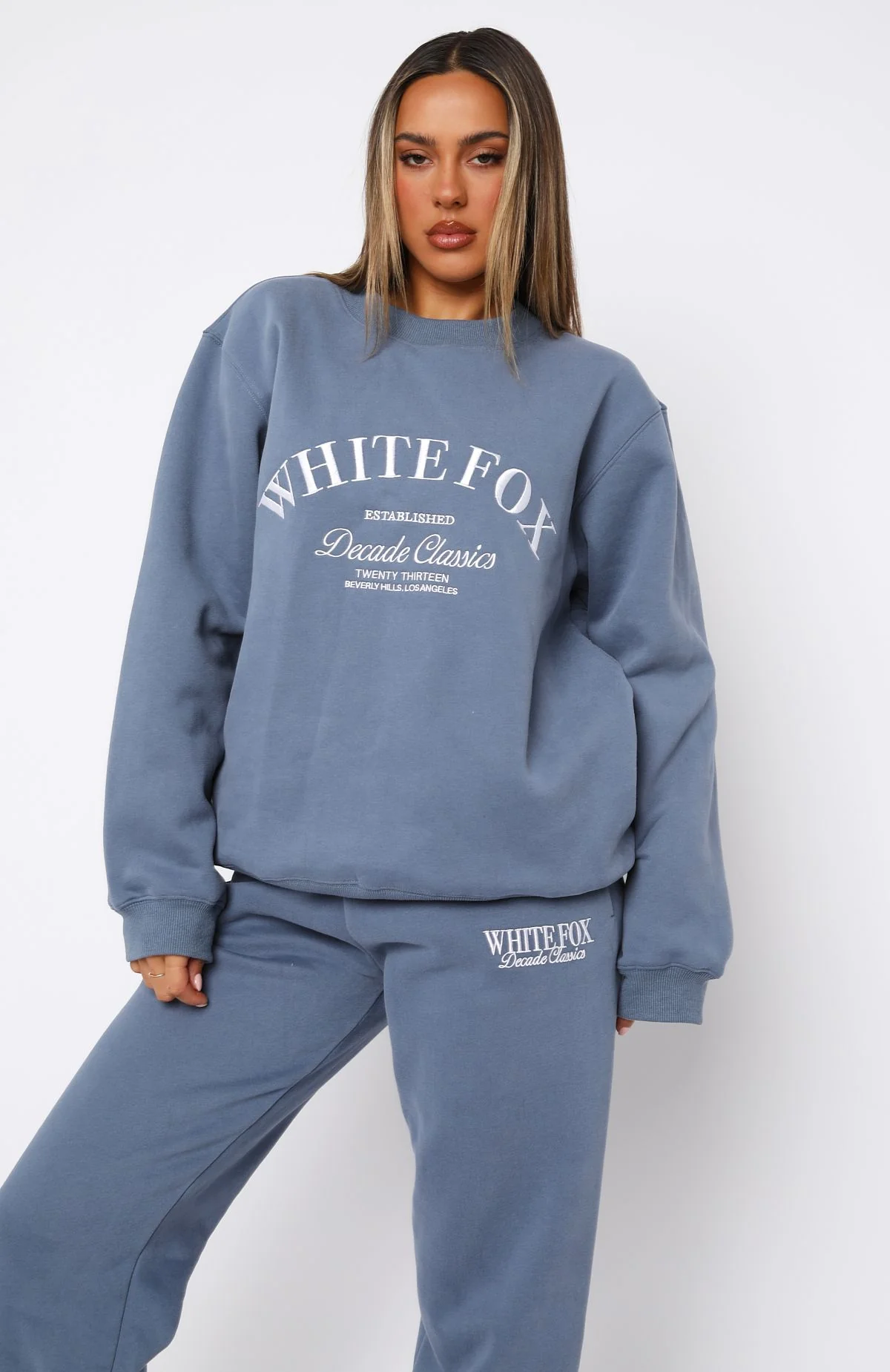 Decade Classics Essential Oversized Sweater Ocean - White Fox Boutique