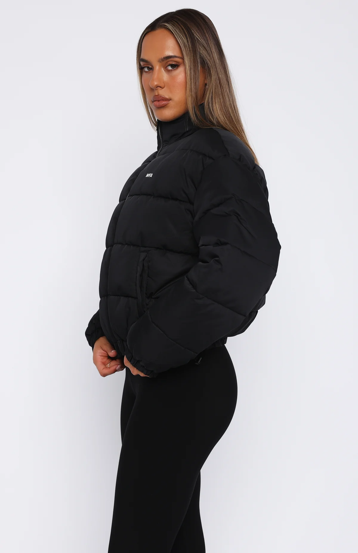 Summit Zip Through Puffer Black - White Fox Boutique