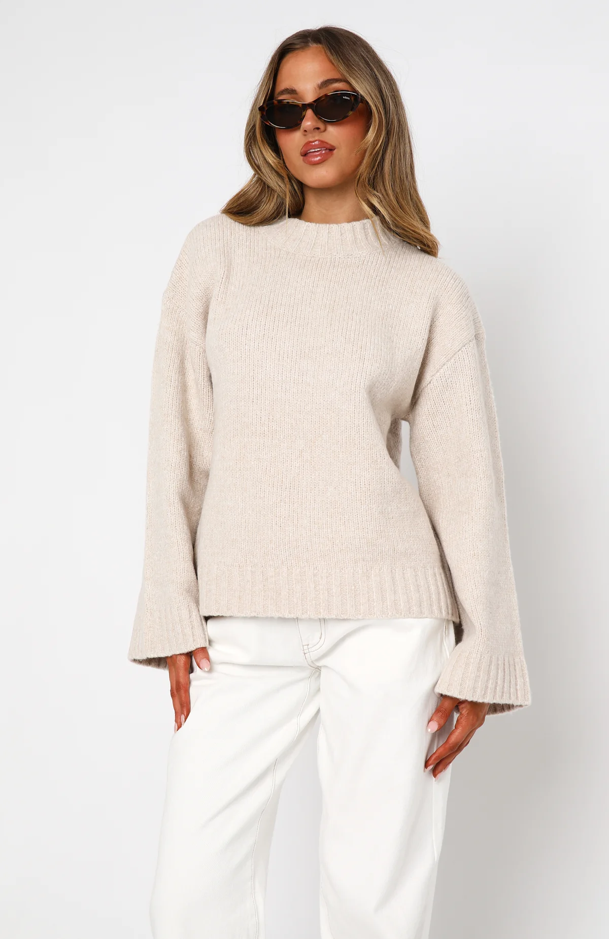 Winter's Chill Knit Sweater Oat - White Fox Boutique