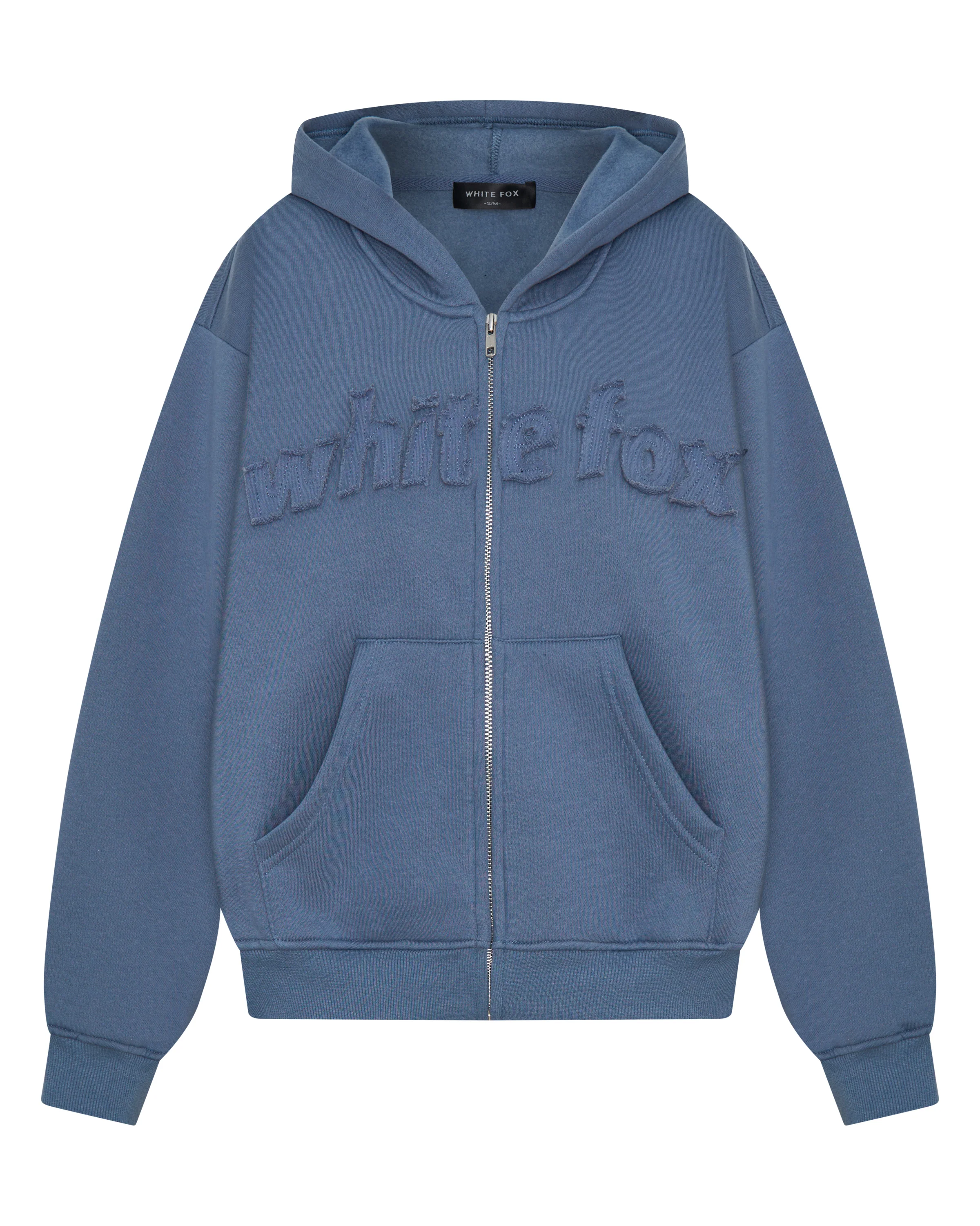 From The Archives Lexi Boxy Zip Front Hoodie Ocean - White Fox Boutique