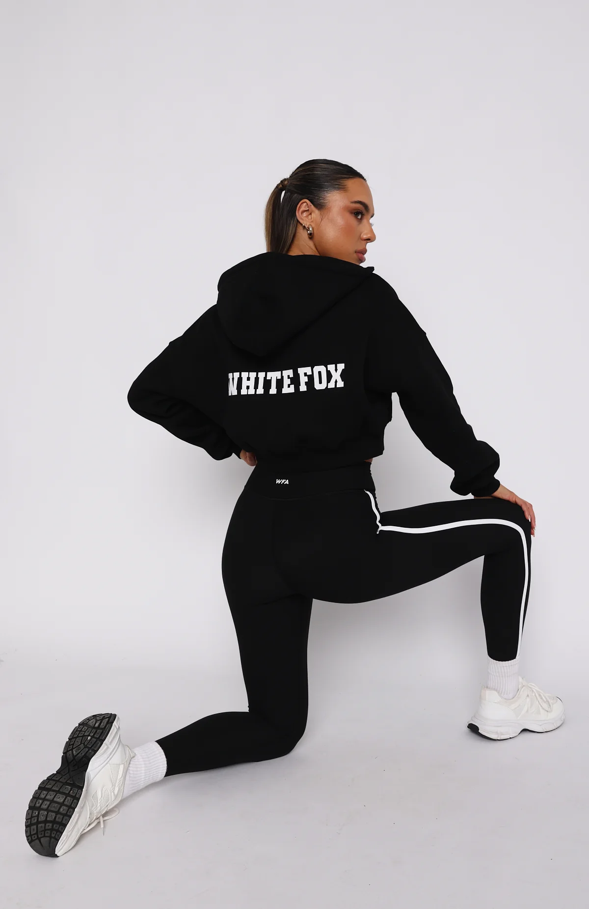 Stepping Out Cropped Hoodie Black - White Fox Boutique